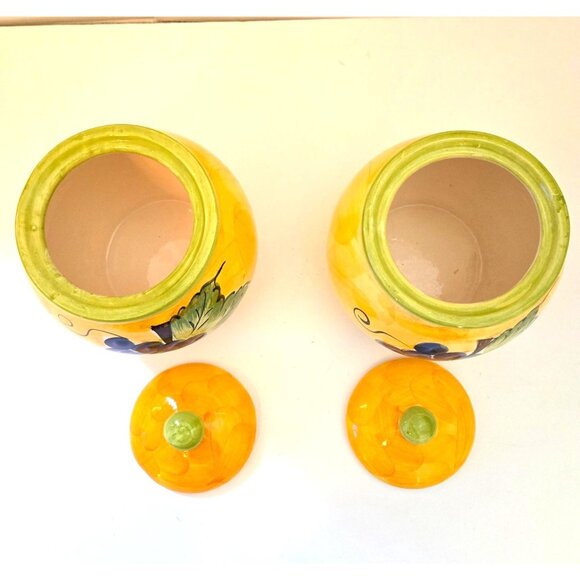 Vintage Waccamaw Pottery Cannisters Made in Portugal Set of 2  Kitchen - Picture 3 of 5